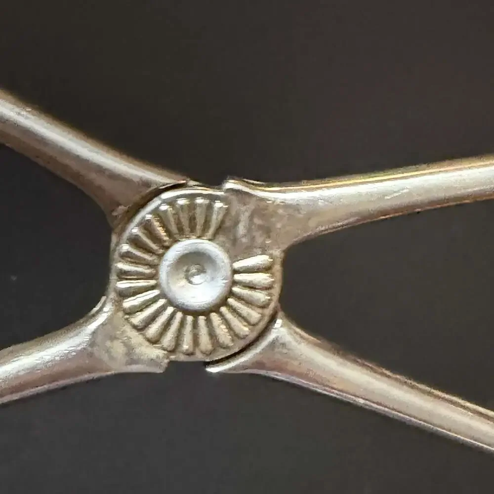 Vintage EP Zinc Silver Plated Scissor Style Pastry and Salad Serving Tongs